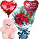 online valentines day rose bear balloon to philippines