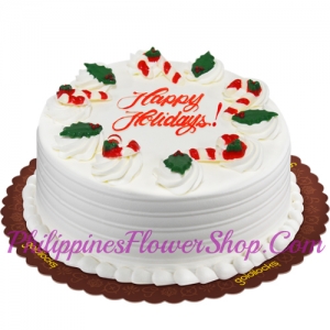 send white frost choco holiday cake by Goldilocks to philippines