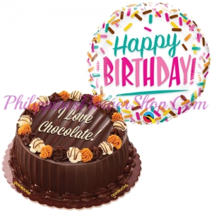 choco caramel cake with birthday balloon to philippines