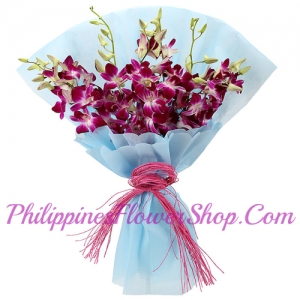 send elegant purple orchids bouquet to philippines