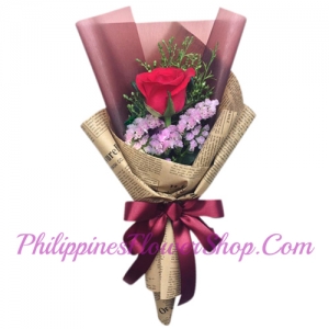 valentines single roses in bouquet to philippines