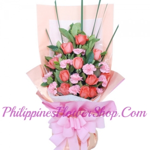 send 12 orange roses and 6 pink carnations to philippines