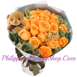 send unswerving love 12 orange roses to philippines