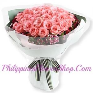send specificity of love 36 pink roses to philippines