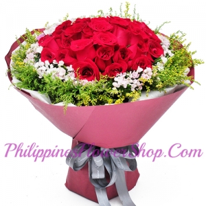 36 red roses with filler philippines