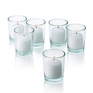 send 6 pcs plain white candle in glass holder to philippines