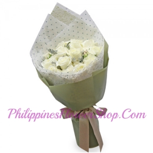delivery 12 white roses to manila