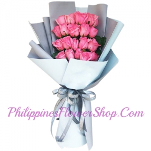 send classic 12 pink roses bouquet to manila