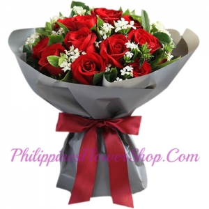 send 12 red roses bouquet to manila