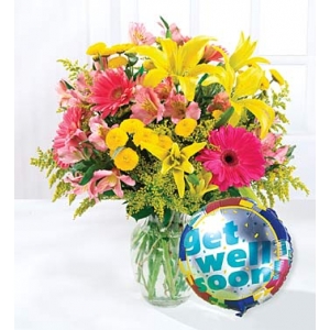 send  mixed flowers with balloons to philippines