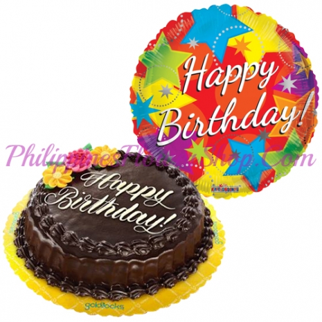 chocolate chiffon cake with birthday balloon to philippines