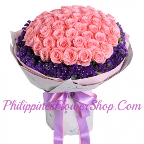send heart beat 36 pink roses to philippines