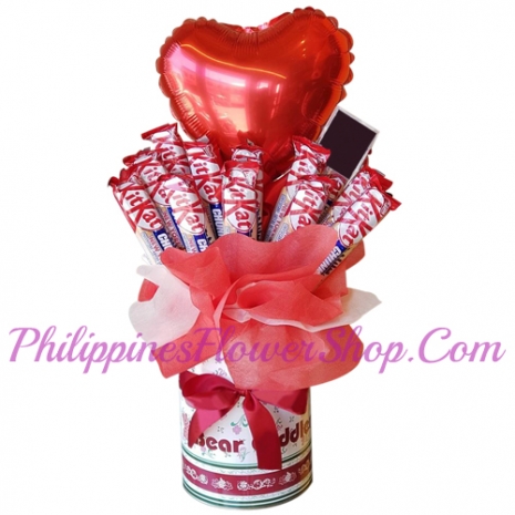 send 12pcs. kitkat chunky chocolate with balloon to philippines