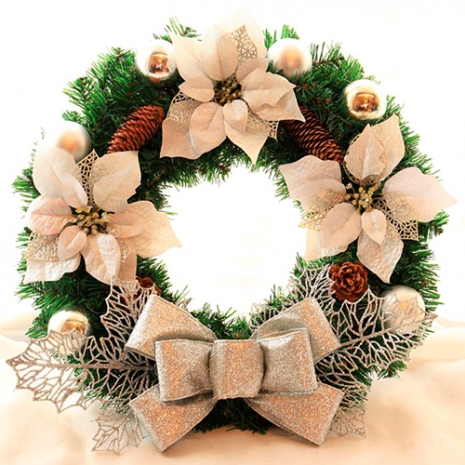 send artificial golden christmas wreath to philippines