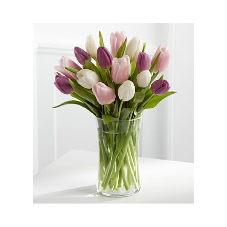 white pink purple tulips vase to philippines