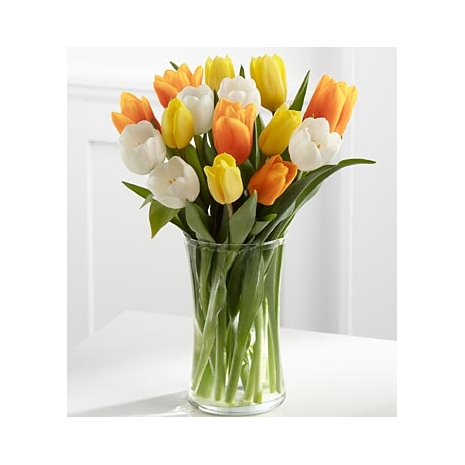 12 white orange and yellow tulips to philippines