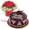 send xmas roses vase with chocolate cake to philippines