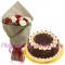 12 White & Red Roses with Rocky Cake by Goldilocks
