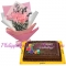 12 Pink Roses with Choco Chiffon Cake by Goldilocks