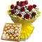 12 Red Roses with Ferrero Chocolate Box