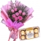 12 Pink Roses with Ferrero Chocolate Box