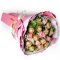 6 Pcs. Pink Roses with Ferrero in Bouquet